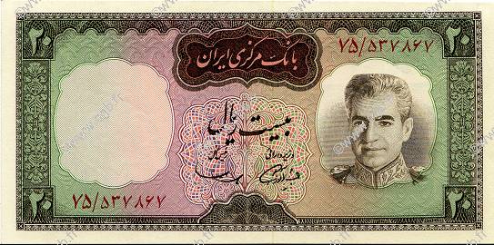 20 Rials IRAN  1969 P.084 UNC