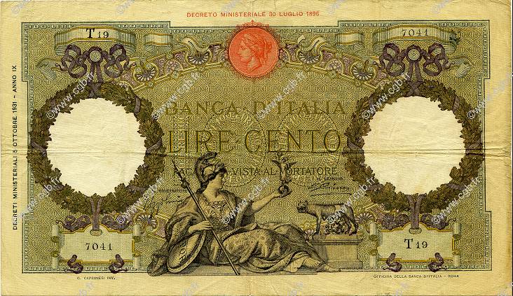 100 Lire ITALY  1931 P.055a F+