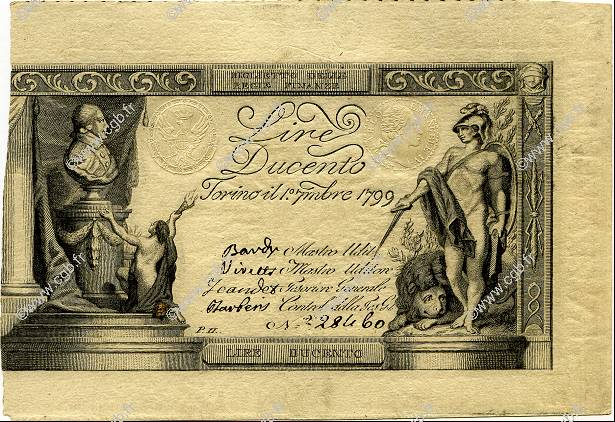 200 Lires ITALY  1799 PS.133 XF+