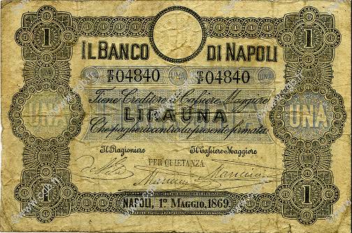 1 Lire ITALY  1869 PS.819 VG