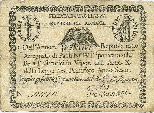 9 Paoli ITALY  1798 PS.539 VF-