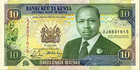 10 Shillings KENYA  1990 P.24b XF