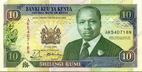 10 Shillings KENYA  1990 P.24b q.FDC