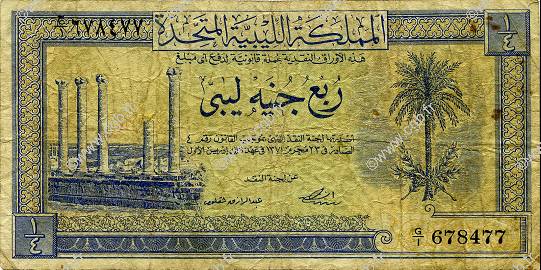 1/4 Pound LIBYA  1951 P.07 VG