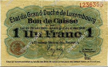 1 Franc LUSSEMBURGO  1919 P.27 MB
