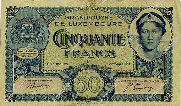 50 Francs LUXEMBOURG  1932 P.38a TTB
