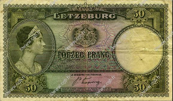 50 Francs LUXEMBURGO  1944 P.46a BC+