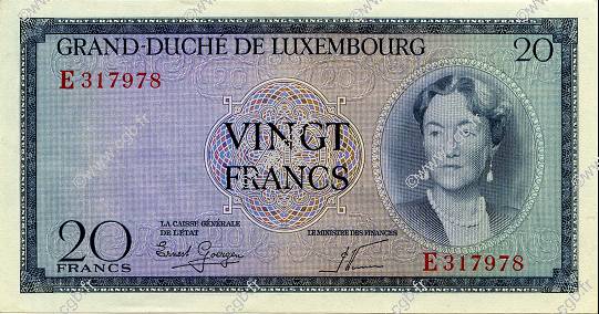 20 Francs LUSSEMBURGO  1955 P.49a q.FDC