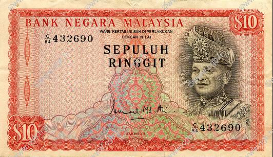 10 Ringitt MALAYSIA  1972 P.09a VF+