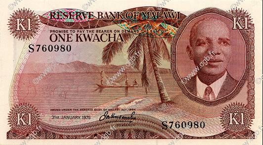 1 Kwacha MALAWI  1975 P.10c UNC