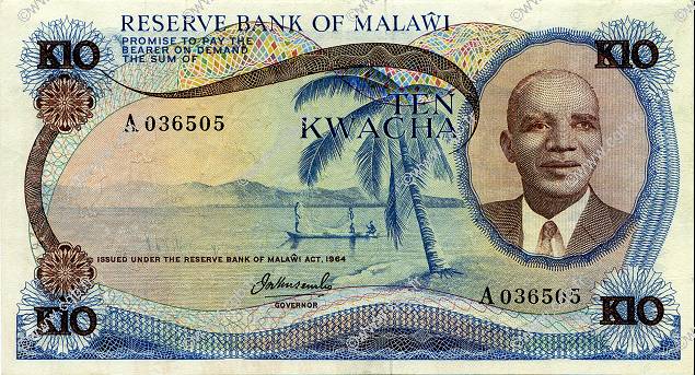 10 Kwacha MALAWI  1973 P.12a SUP