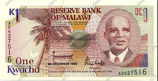 1 Kwacha MALAWI  1990 P.23a q.FDC