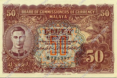 50 Cents MALAYA  1941 P.10b ST