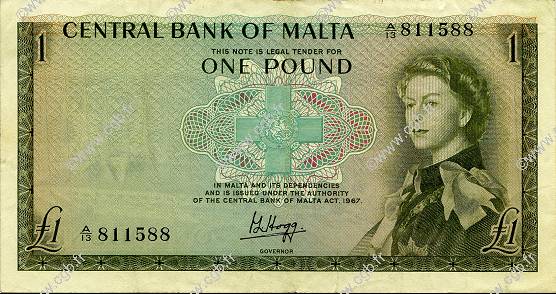 1 Pound MALTE  1969 P.29a TTB