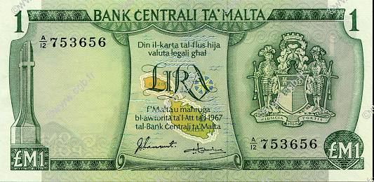 1 Lira MALTE  1973 P.31f SC+