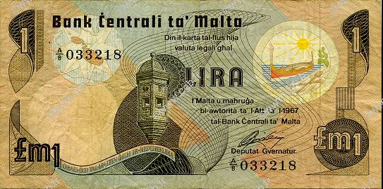 1 Lira MALTE  1979 P.34a VF-