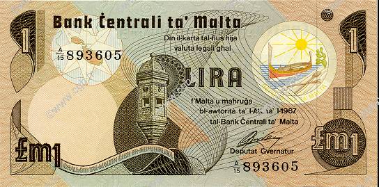 1 Lira MALTE  1979 P.34b UNC