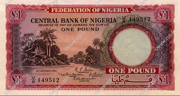 1 Pound NIGERIA  1958 P.04 SC+