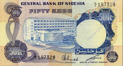 50 Kobo NIGERIA  1973 P.14f XF