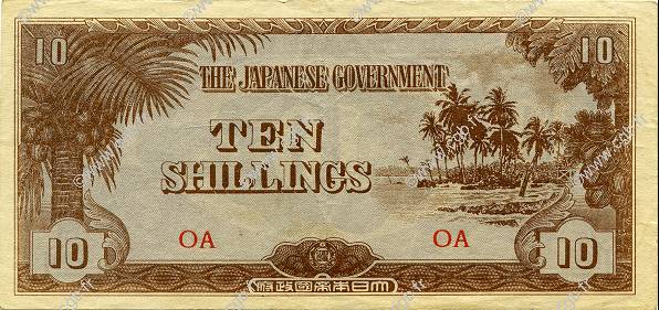 10 Shillings OCEANIA  1942 P.03a VF+