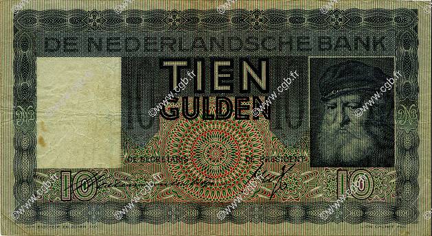 10 Gulden PAESI BASSI  1936 P.049 BB