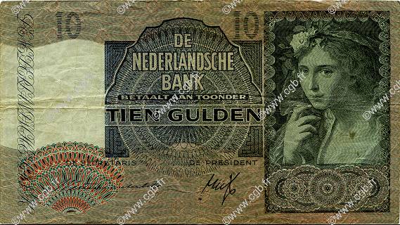 10 Gulden NETHERLANDS  1940 P.056a VF-