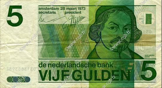 5 Gulden NIEDERLANDE  1973 P.095 SS