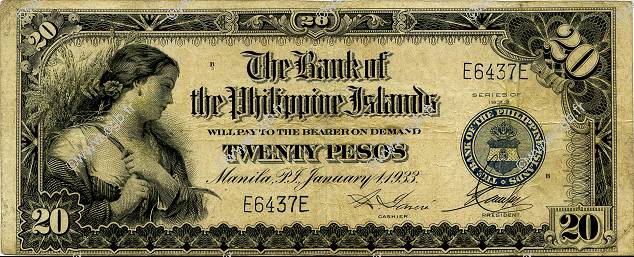 20 Pesos FILIPPINE  1933 P.024 q.BB
