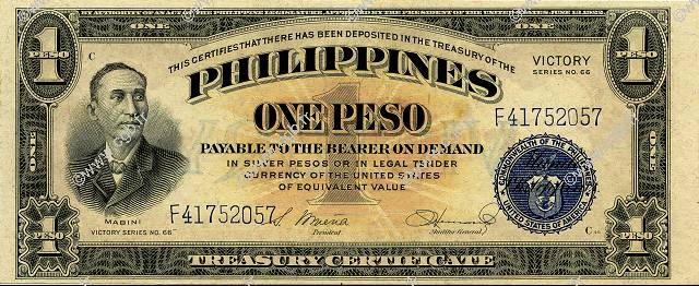 1 Peso PHILIPPINES  1944 P.094 pr.NEUF