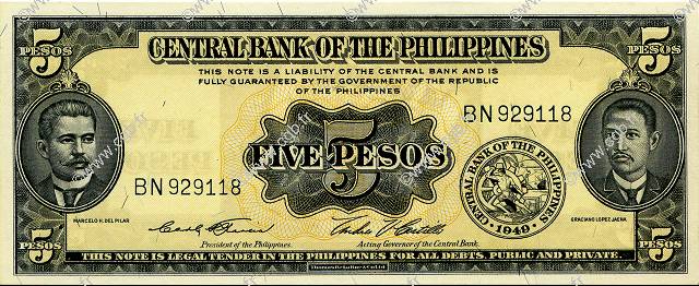 5 Pesos PHILIPPINES  1949 P.135d NEUF
