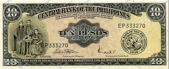 10 Pesos PHILIPPINES  1949 P.136f UNC