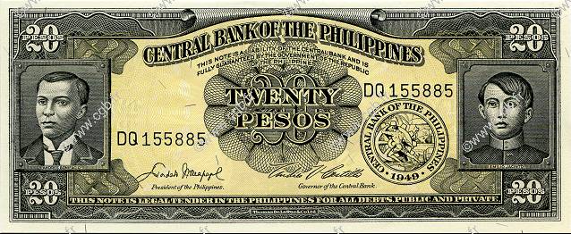 20 Pesos FILIPINAS  1949 P.137d SC+