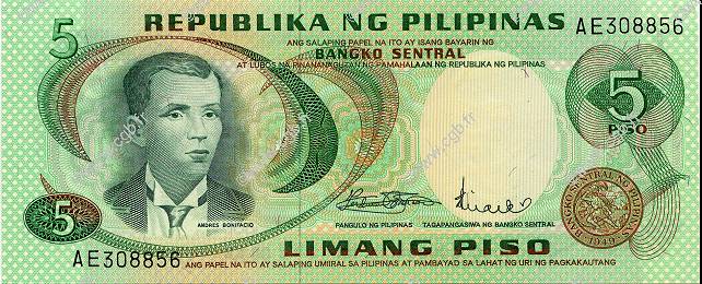 5 Pesos FILIPPINE  1970 P.148a FDC
