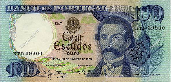 100 Escudos PORTUGAL  1965 P.169a SPL+