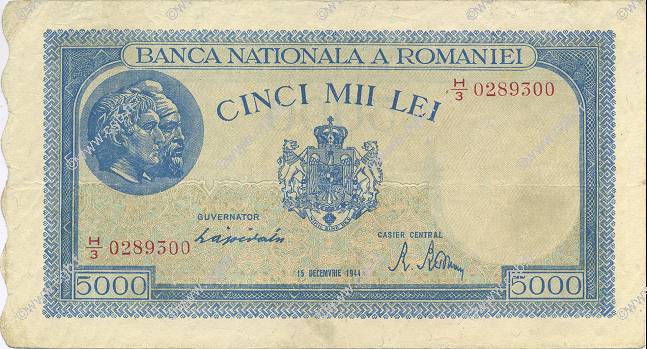 5000 Lei RUMANIA  1944 P.056a MBC