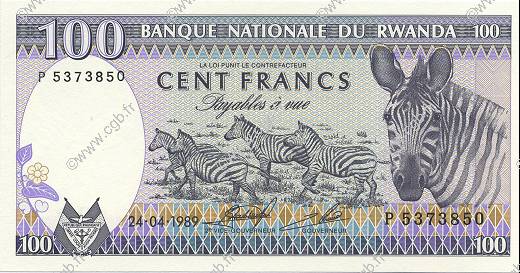 100 Francs RWANDA  1989 P.19 UNC
