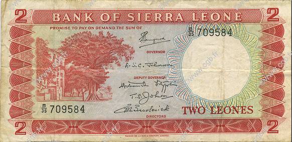 2 Leones SIERRA LEONA  1970 P.02d BC+