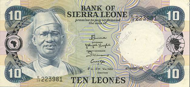 10 Leones SIERRA LEONE  1984 P.08c VZ
