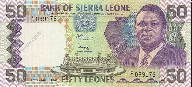 50 Leones SIERRA LEONA  1988 P.17a FDC