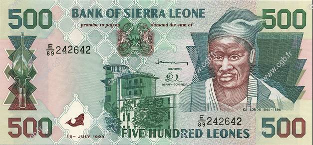 500 Leones SIERRA LEONE  1998 P.23b UNC
