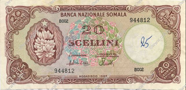 20 Scellini SOMALIE  1968 P.11 TTB