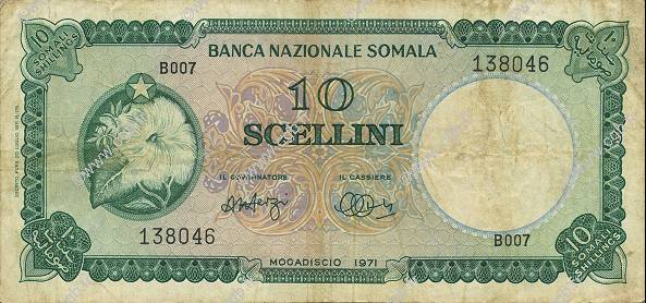 10 Scellini SOMALIA  1971 P.14a MB