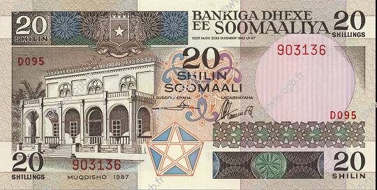 20 Shilin SOMALIA  1987 P.33c UNC