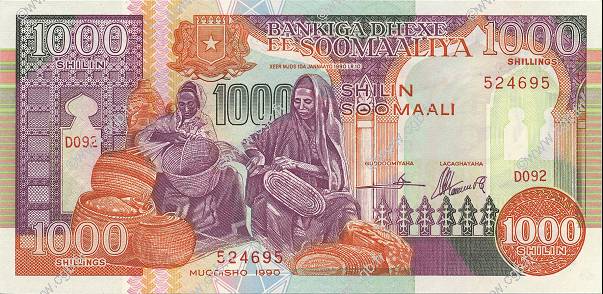 1000 Shilin SOMALIA  1990 P.37a q.FDC