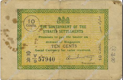 10 Cents MALAYSIA - STRAITS SETTLEMENTS  1917 P.06b VF
