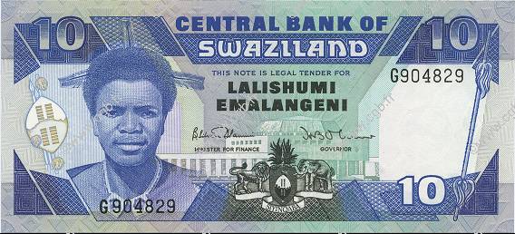 10 Emalangeni SWAZILAND  1986 P.15a FDC
