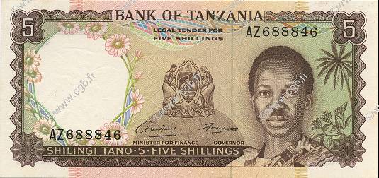 5 Shillings TANZANIA  1966 P.01a UNC