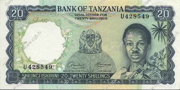 20 Shillings TANZANIA  1966 P.03a SC+