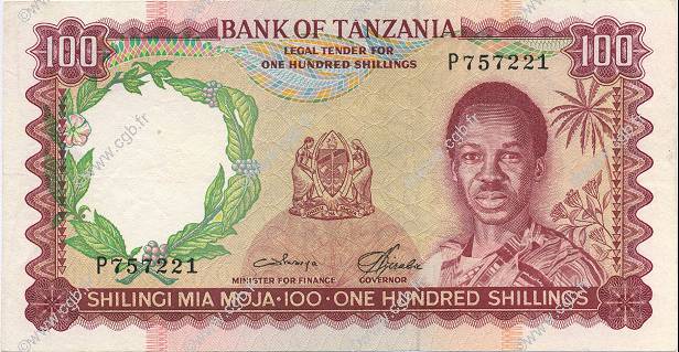 100 Shillings TANZANIE  1966 P.05b SUP