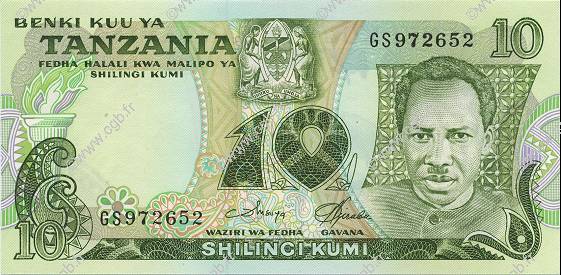 10 Shillings TANZANIE  1978 P.06c NEUF